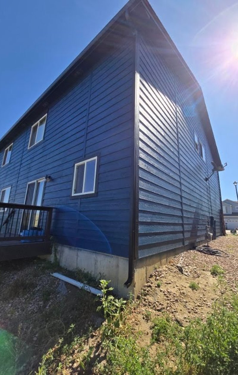 newly painted blue house